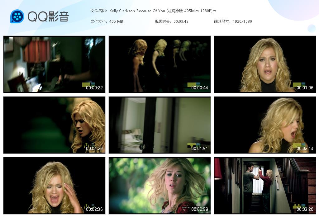 Because Of You-Kelly Clarkson-[超清原版-1080P]-超清MV下载插图